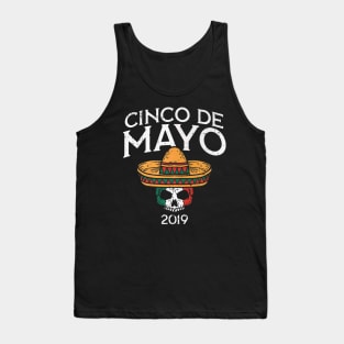 Mexico Flag Skull Design Tank Top